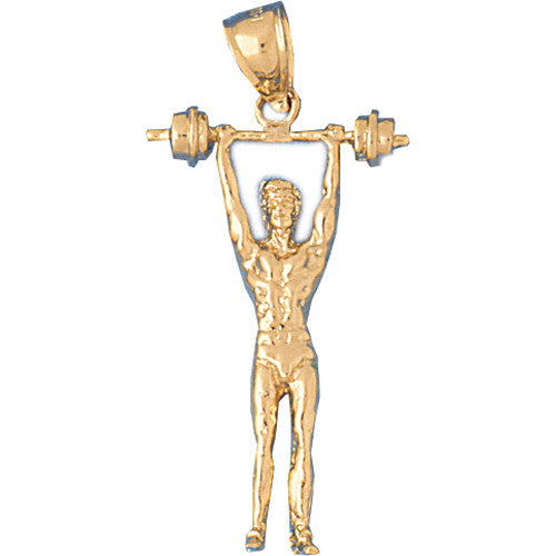 14K GOLD SPORT CHARM - BODYBUILDING #3459