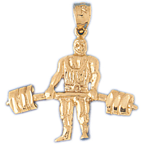 14K GOLD SPORT CHARM - BODYBUILDING #3460