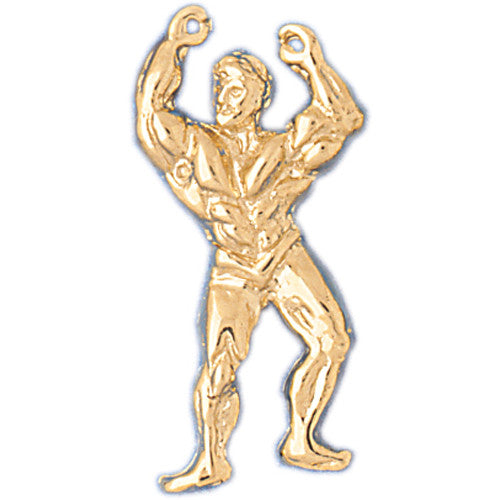 14K GOLD SPORT CHARM - BODYBUILDING #3463