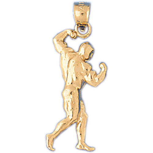 14K GOLD SPORT CHARM - BODYBUILDING #3465