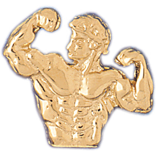 14K GOLD SPORT CHARM - BODYBUILDING #3467