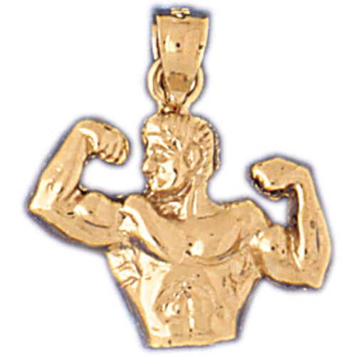 14K GOLD SPORT CHARM - BODYBUILDING #3468