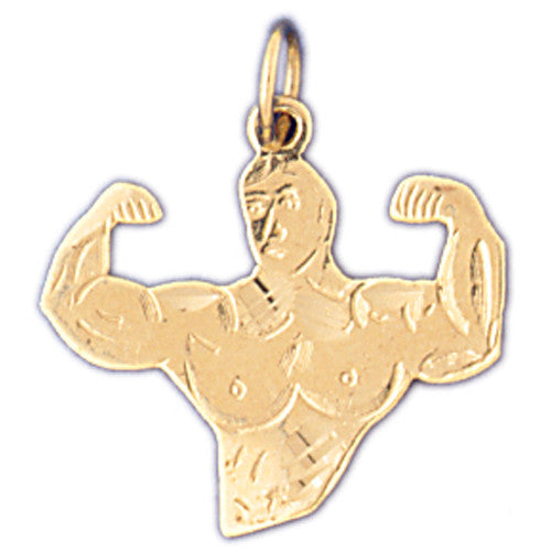 14K GOLD SPORT CHARM - BODYBUILDING #3471