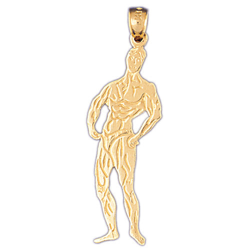 14K GOLD SPORT CHARM - BODYBUILDING #3473