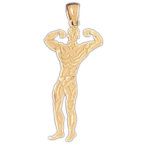 14K GOLD SPORT CHARM - BODYBUILDING #3474
