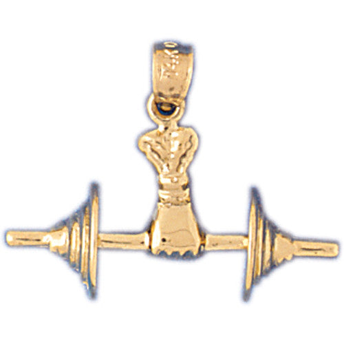 14K GOLD SPORT CHARM - BODYBUILDING #3482