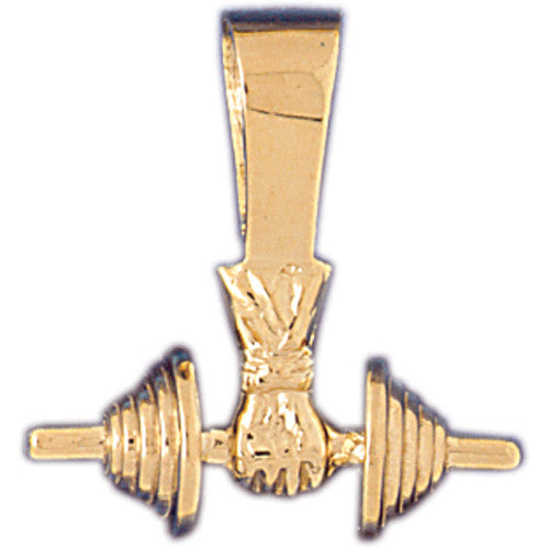 14K GOLD SPORT CHARM - BODYBUILDING #3484