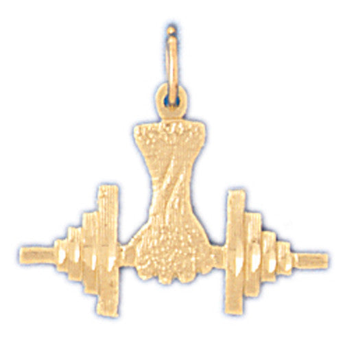 14K GOLD SPORT CHARM - BODYBUILDING #3487
