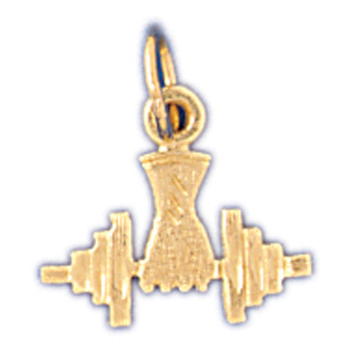 14K GOLD SPORT CHARM - BODYBUILDING #3488