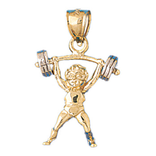 14K GOLD SPORT CHARM - BODYBUILDING #3707