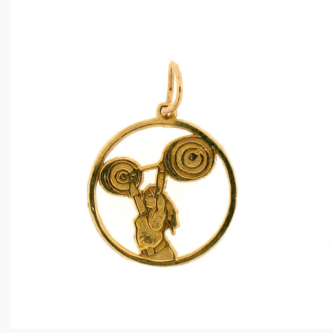 14K GOLD SPORT CHARM - BODYBUILDING #6315