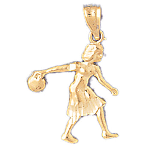 14K GOLD SPORT CHARM - BOWLING # 3278