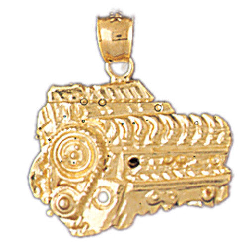 14K GOLD SPORT CHARM - CAR ENGINE #3720