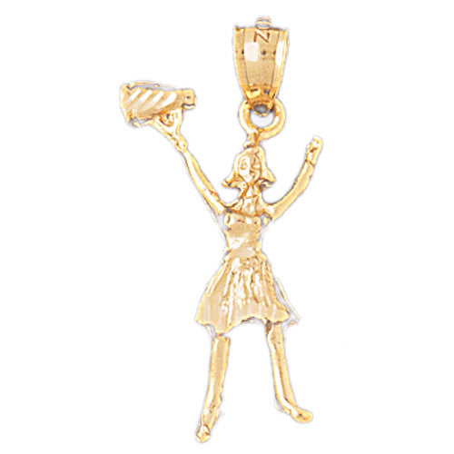 14K GOLD SPORT CHARM - CHEERLEADER #3504