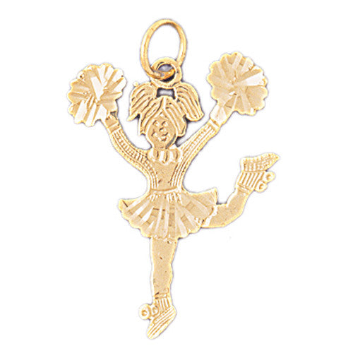 14K GOLD SPORT CHARM - CHEERLEADER #3507