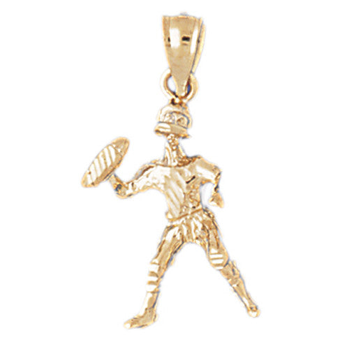 14K GOLD SPORT CHARM - FOOTBALL PLAYER 3D # 3191
