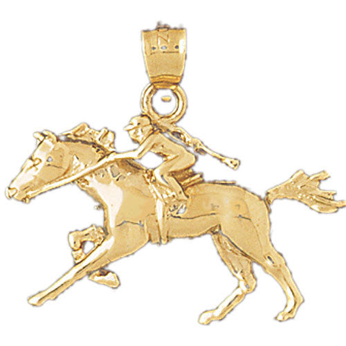 14K GOLD SPORT CHARM - HORSE RACING #1798