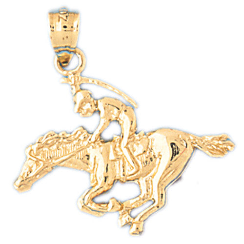 14K GOLD SPORT CHARM - HORSE RACING # 3445