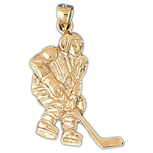 14K GOLD SPORT CHARM - ICE HOCKEY #3574