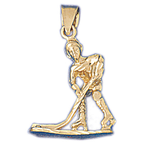 14K GOLD SPORT CHARM - ICE HOCKEY #3575