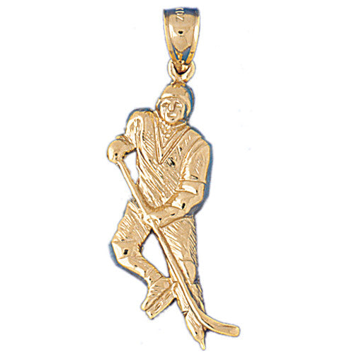 14K GOLD SPORT CHARM - ICE HOCKEY #3576