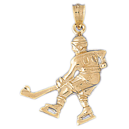 14K GOLD SPORT CHARM - ICE HOCKEY #3577