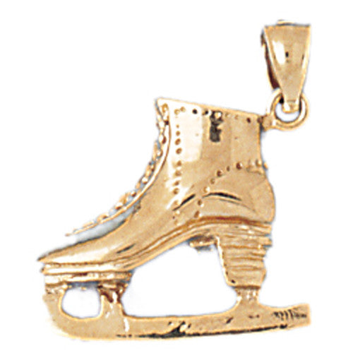 14K GOLD SPORT CHARM - ICE SKATING BOOT #3526