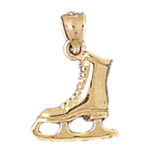 14K GOLD SPORT CHARM - ICE SKATING BOOT #3529
