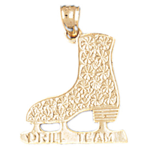 14K GOLD SPORT CHARM - ICE SKATING BOOT #3532