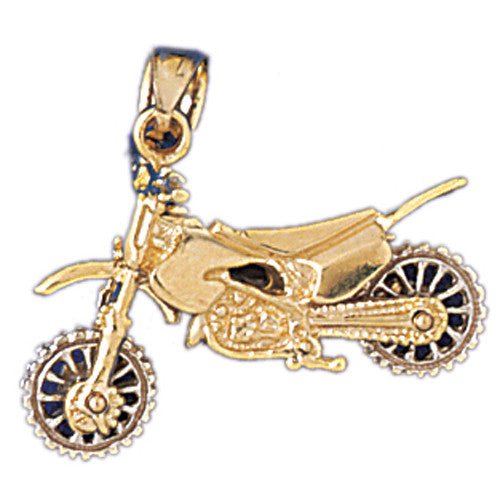 14K GOLD SPORT CHARM - MOTORCYCLE #3716