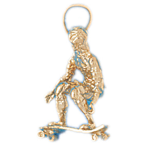 14K GOLD SPORT CHARM - SKATEBOARDER # 3340