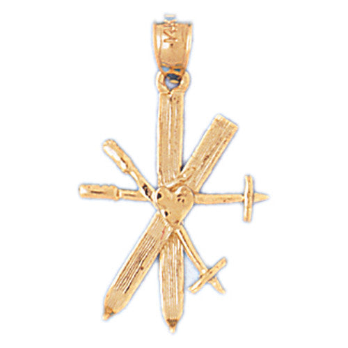 14K GOLD SPORT CHARM - SKI PACKAGE #3566