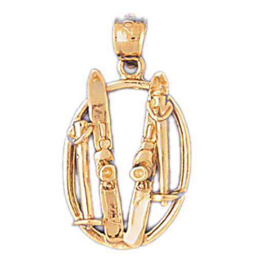 14K GOLD SPORT CHARM - SKI PACKAGE #3569