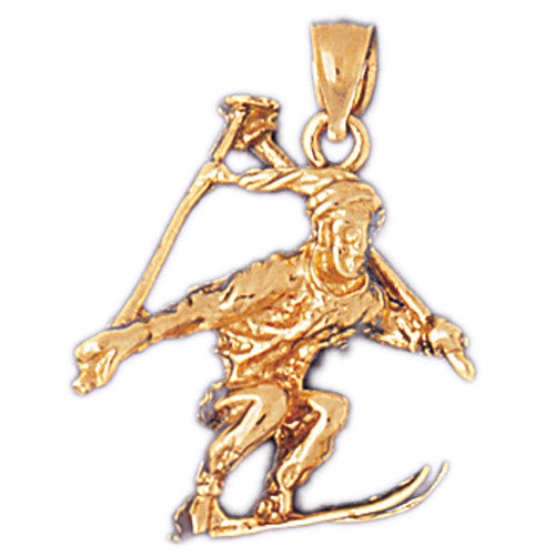 14K GOLD SPORT CHARM - SKIING #3547