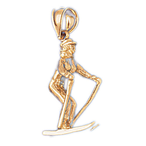 14K GOLD SPORT CHARM - SKIING #3548