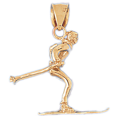 14K GOLD SPORT CHARM - SKIING #3549