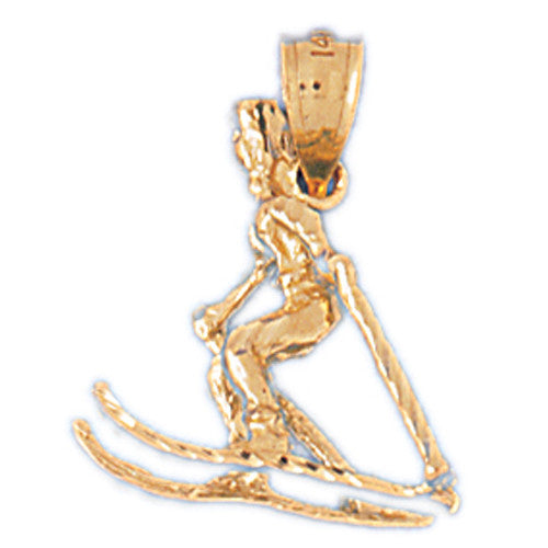 14K GOLD SPORT CHARM - SKIING #3550