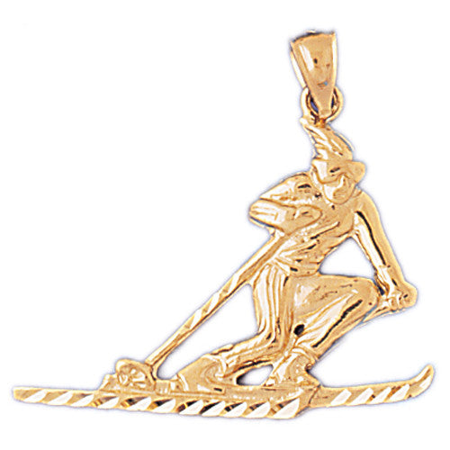 14K GOLD SPORT CHARM - SKIING #3552