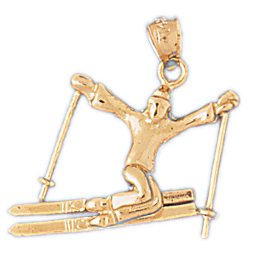 14K GOLD SPORT CHARM - SKIING #3553