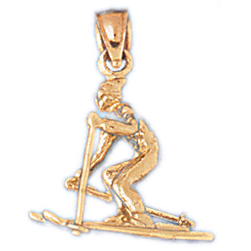 14K GOLD SPORT CHARM - SKIING #3554