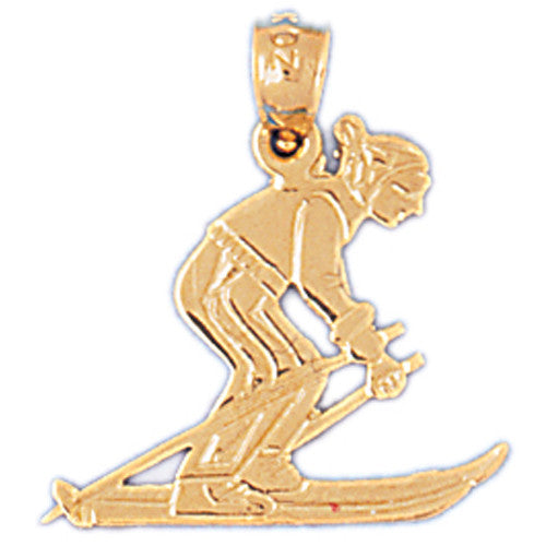 14K GOLD SPORT CHARM - SKIING #3555