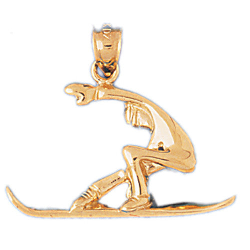 14K GOLD SPORT CHARM - SNOWBOARDING #3560