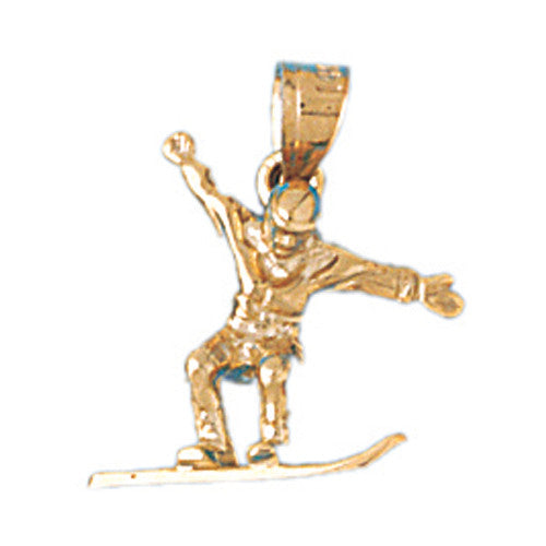 14K GOLD SPORT CHARM - SNOWBOARDING #3696