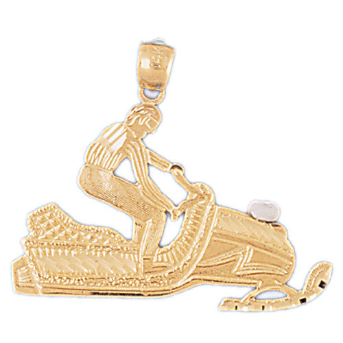 14K GOLD SPORT CHARM - SNOWMOBILE #3571
