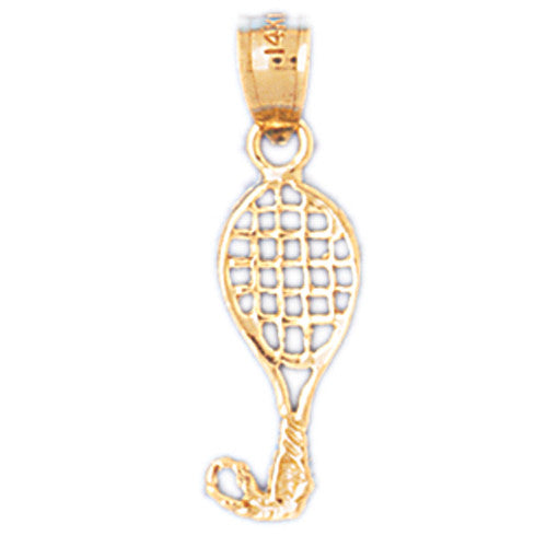 14K GOLD SPORT CHARM - TENNIS RACKET # 3312
