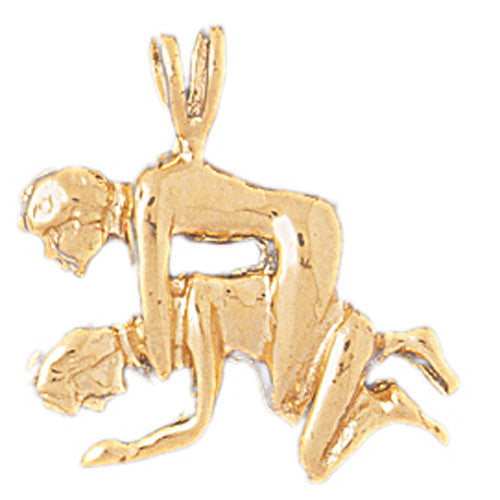 14K GOLD SPORT CHARM - WRESTLING #3519