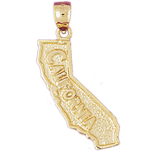 14K GOLD STATE MAP CHARM - CALIFORNIA #5077