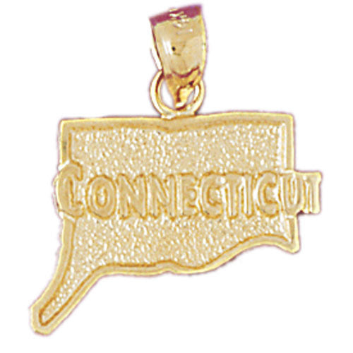 14K GOLD STATE MAP CHARM - CONNECTICUT #5079