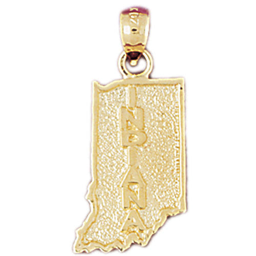 14K GOLD STATE MAP CHARM - INDIANA #5086