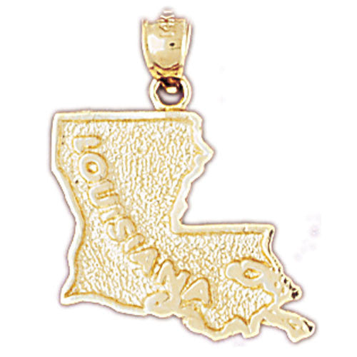 14K GOLD STATE MAP CHARM - LOUISIANA #5090